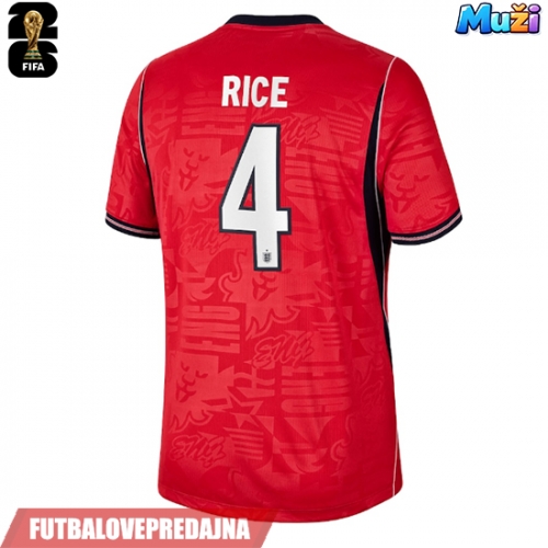 Lacne Muži Futbalové dres Anglicko Declan Rice #4 MS 2026 Krátky Rukáv - Preč